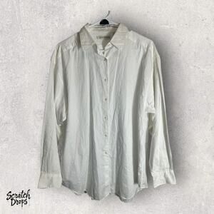 Vintage Banana Republic White Button-Up Shirt Size Large Long Sleeve Classic L